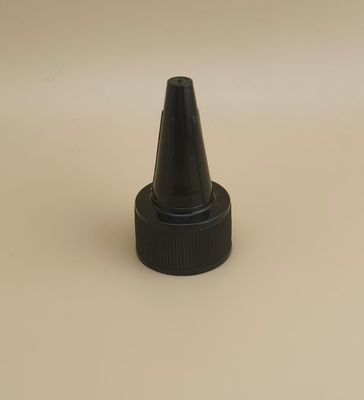 カスタマイズされた黒いプラスチック製リブ付きゼリーキャップ ISO9001 ISO14001認証 塗料ボトルのシーリングと簡単な塗布用に設計