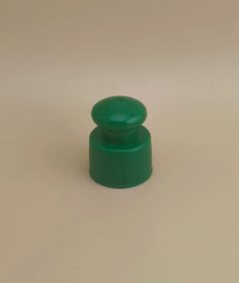 緑色プラスチック スムーズキャップ ボタン付き コスメティックボトル