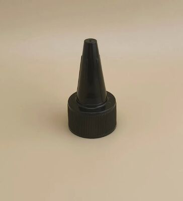 ペイントボトル用の黒いプラスチックリブ付きゼリースクリューキャップ