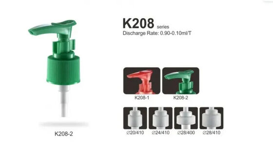 24/410 グリーン カスタム PP 素材 ローション ポンプ クリップロック付き 液体 石けん 皮膚ケア ローション K208