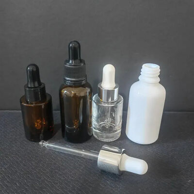 卸売 空の化粧品 アンバーガラス ボディオイル 15ml 20ml 30ml ドロッパーボトル
