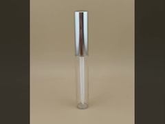 繊細なデザインのクリアリップバームパッケージ、リップスティック用シルバー蓋付き