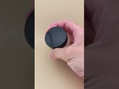 女性用ローション用、黒色スクリューキャップ付き透明リブガラスクリームジャー