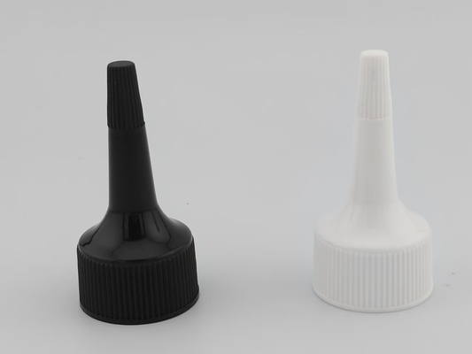 PP ボトル ディスペンサー カバー 24mm ホワイト リブド 閉塞 スクリュー キャップ