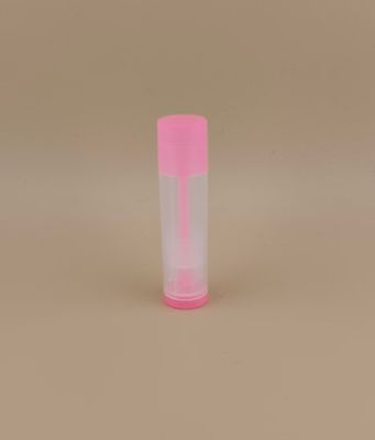 リップスティック用のピンク色の蓋付きの小さな滑らかな透明なリップバルムパッケージ