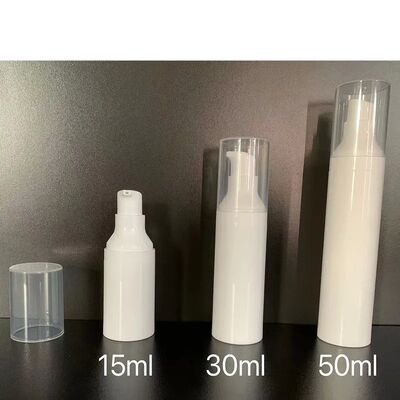 30ml PP プラスチック 丸いシリンダー 空気のないボトル クリアキャップ PP 空気のないポンプ スキンケア