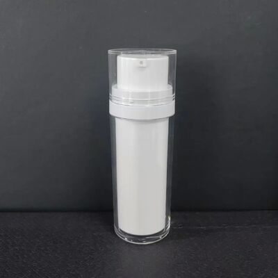 空 30ml ミニ透明真空 ABS プラスチックローション ボトル 白色 空気のないポンプキャップ