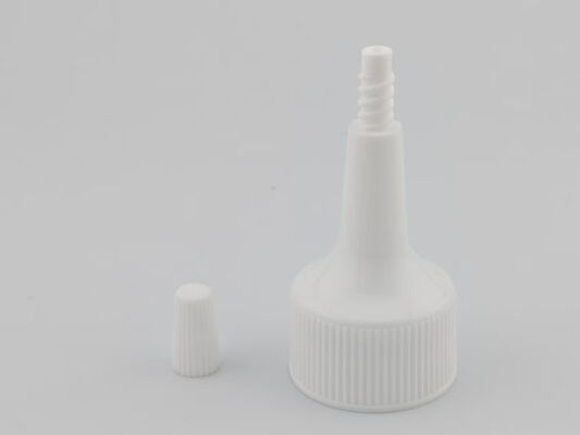 ボトルディスペンサーカバー 24mm ホワイトリブド 閉め スクロールキャップ