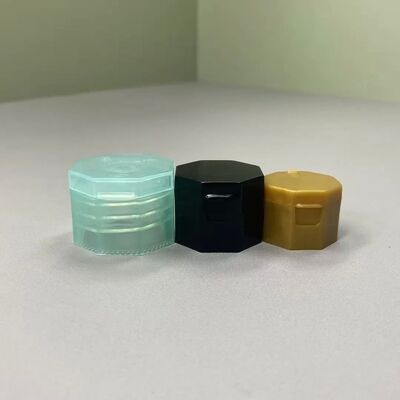 オクタゴン形 24mm フリップトップキャップ プラスチック特殊形 スナップキャップ