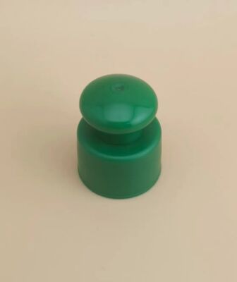 緑色プラスチック スムーズキャップ ボタン付き コスメティックボトル
