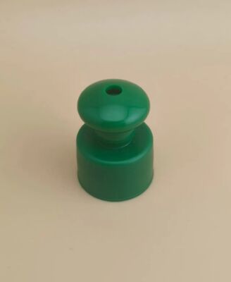緑色プラスチック スムーズキャップ ボタン付き コスメティックボトル