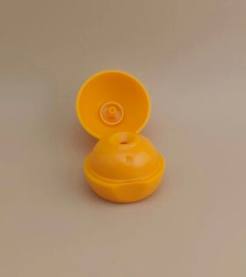 黄色いプラスチック 滑らかなマット球状蓋 化粧品ボトル