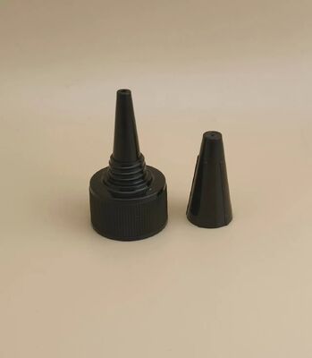 ペイントボトル用の黒いプラスチックリブ付きゼリースクリューキャップ