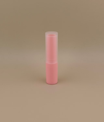 リップスティック用の透明なリブドック蓋付きのピンク色の小さなリップバームパッケージ