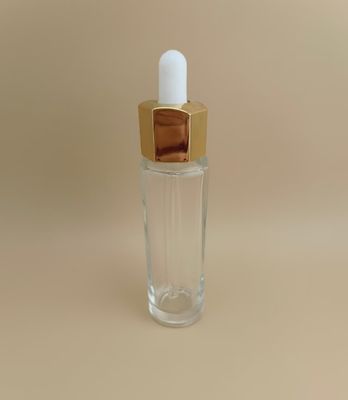 CRCを特徴とするカスタマイズされた透明ドロッパーボトル 可能な,そして素敵なポリゴンデザイン エッセンスのための耐久性のあるパッケージングソリューションを提供しています