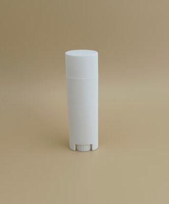 ISO9001 ISO14001認証プラスチック製ホワイトスモール楕円形滑らかリップバームパッケージング、口紅や化粧品容器に最適