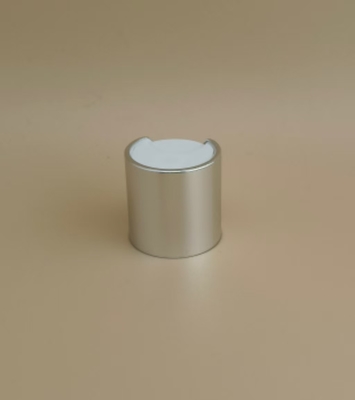 銀色 アルミ-プラスチック 丸い スムーズキャップ 白いボタン 皮膚ケアボトル