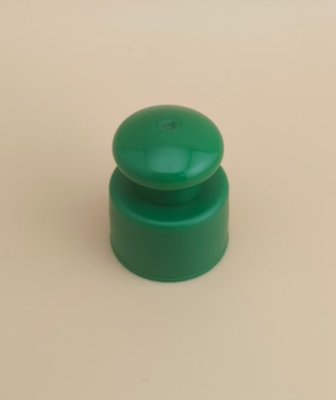 緑色プラスチック スムーズキャップ ボタン付き コスメティックボトル
